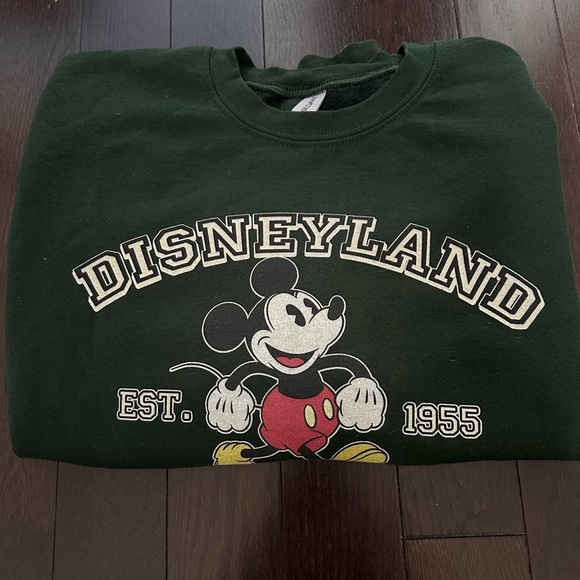 Disneyland Forest Green Collegiate Vintage Inspired Crewneck Sweater | S - Picture 7 of 7